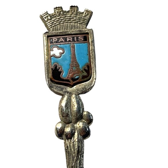 Vintage Paris Souvenir Collectible Silver Spoon With Eiffel Tower Crest B97 - Picture 3 of 5